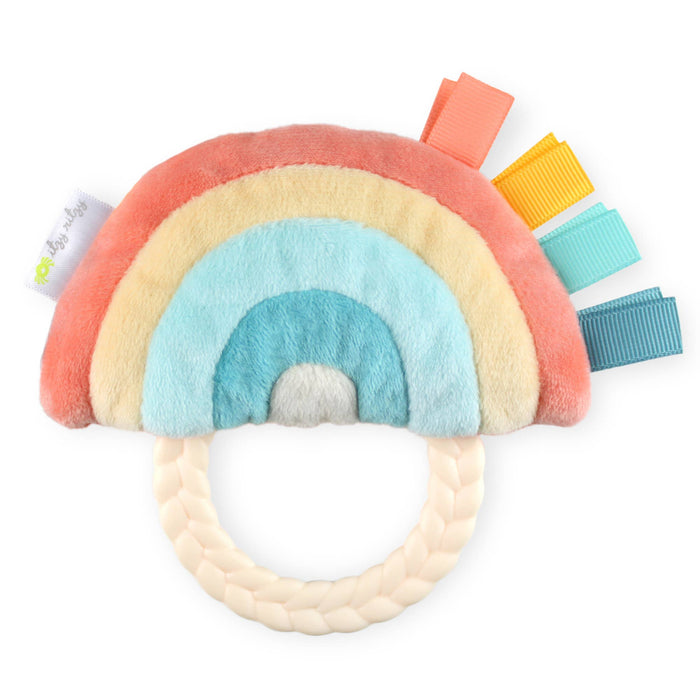 Rainbow Ritzy Rattle Pal Plush Rattle Pal w/ Teether by Itzy Ritzy--Lemons and Limes Boutique