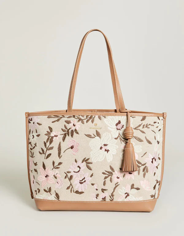 Spartina Maya Tote Parade Embroidered Floral--Lemons and Limes Boutique