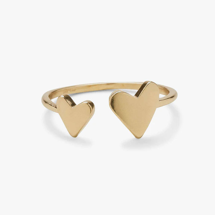 Pura Vida Two Hearts Open Ring in Gold--Lemons and Limes Boutique