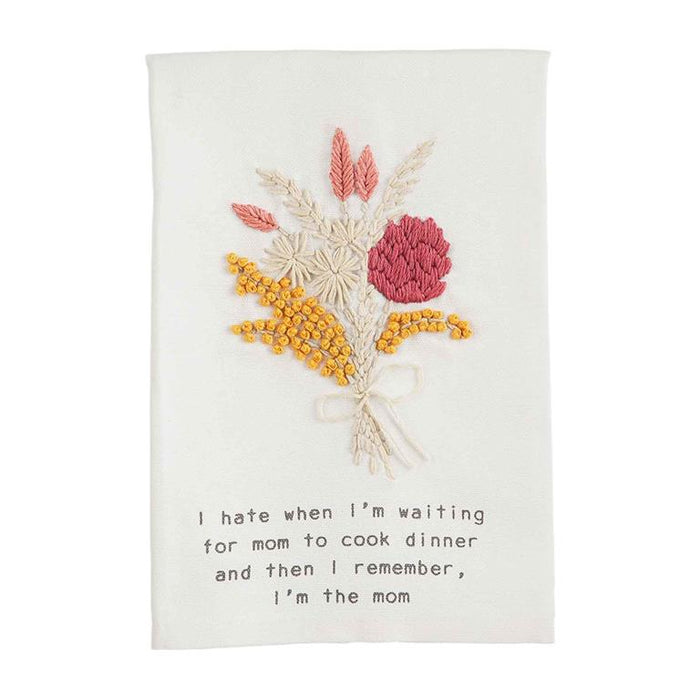 Cooking Funny Mom Floral Towel-Towels-Lemons and Limes Boutique