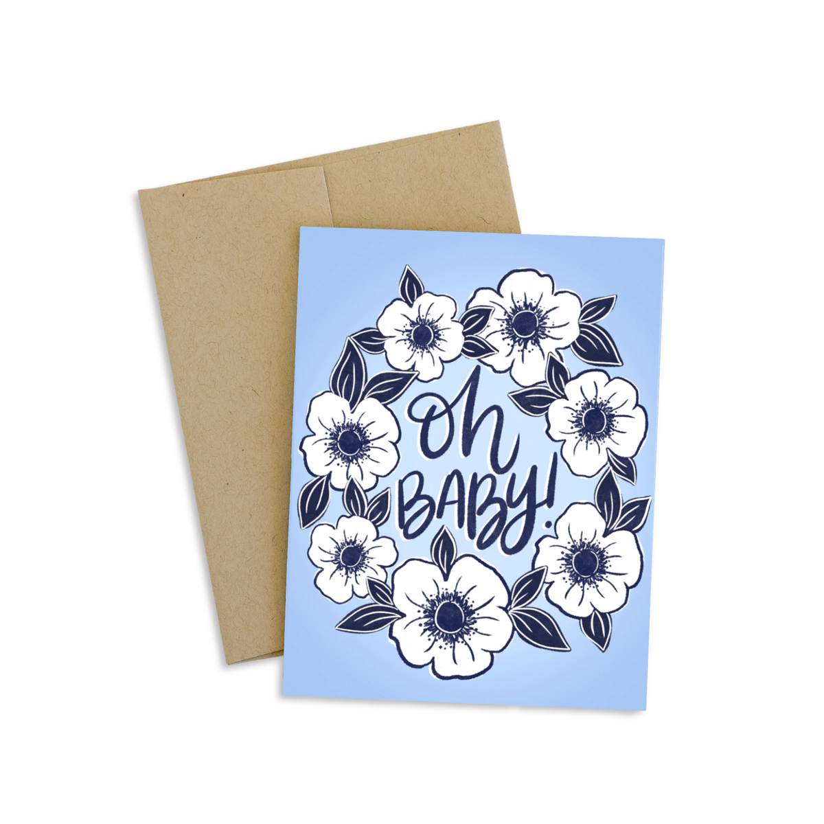 Blue Oh Baby Shower Greeting Card Elyse Breanne Design--Lemons and Limes Boutique
