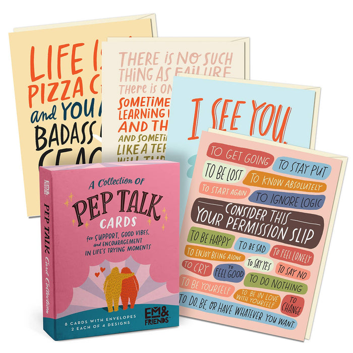 Pep Talk Boxed Cards, 8 Assorted Encouragement Cards--Lemons and Limes Boutique