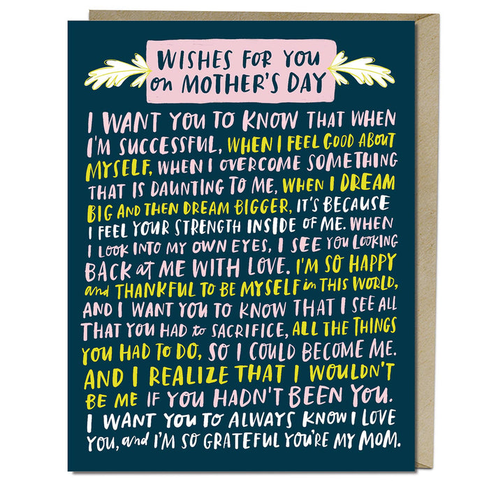 Wishes For You Mother's Day Card--Lemons and Limes Boutique