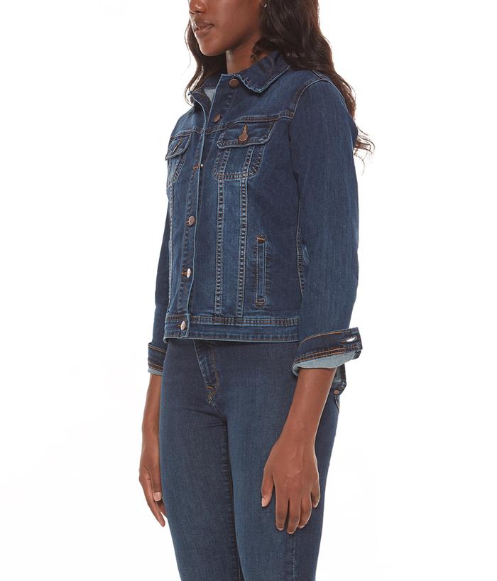 Gabriella Classic Denim Jacket in Cool Starry Night-Apparel-XS-Lemons and Limes Boutique