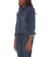 Gabriella Classic Denim Jacket in Cool Starry Night-Apparel-XS-Lemons and Limes Boutique