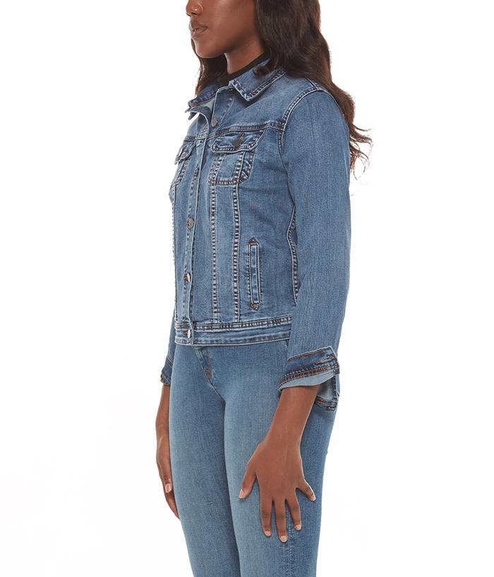 Gabriella Classic Denim Jacket in Stone Blue-Apparel-Lemons and Limes Boutique