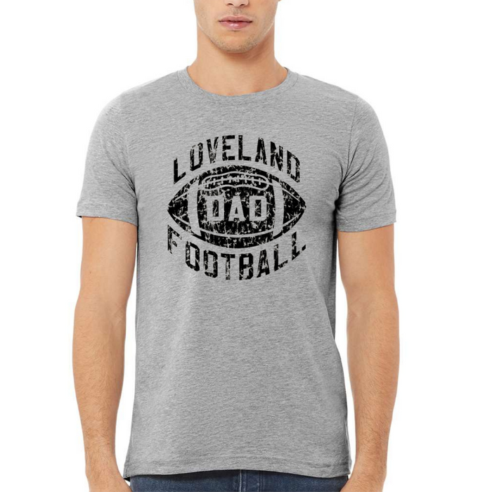 Loveland Football Dad T-Shirt on Athletic Grey--Lemons and Limes Boutique