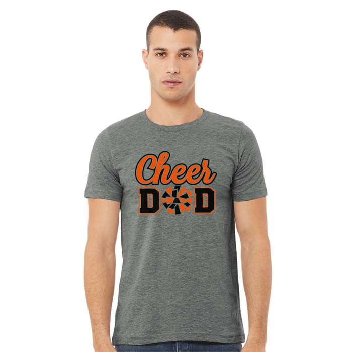Cheer Dad Black and Orange T-Shirt on Deep Heather--Lemons and Limes Boutique