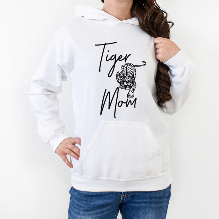Tiger Mom Hoodie on White--Lemons and Limes Boutique