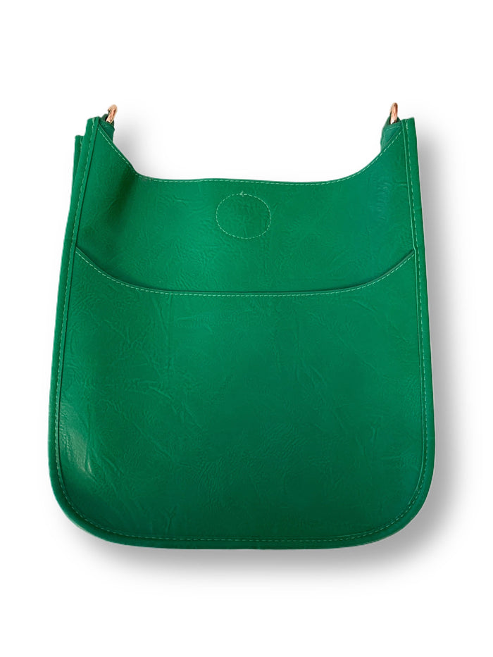 Vegan Leather Classic Messenger in Kelly Green by Ahdorned--Lemons and Limes Boutique