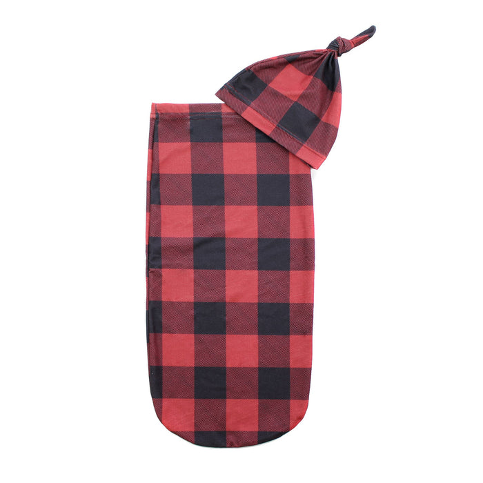 Red Plaid Cutie Cocoon + Hat Sets by Itzy Ritzy--Lemons and Limes Boutique