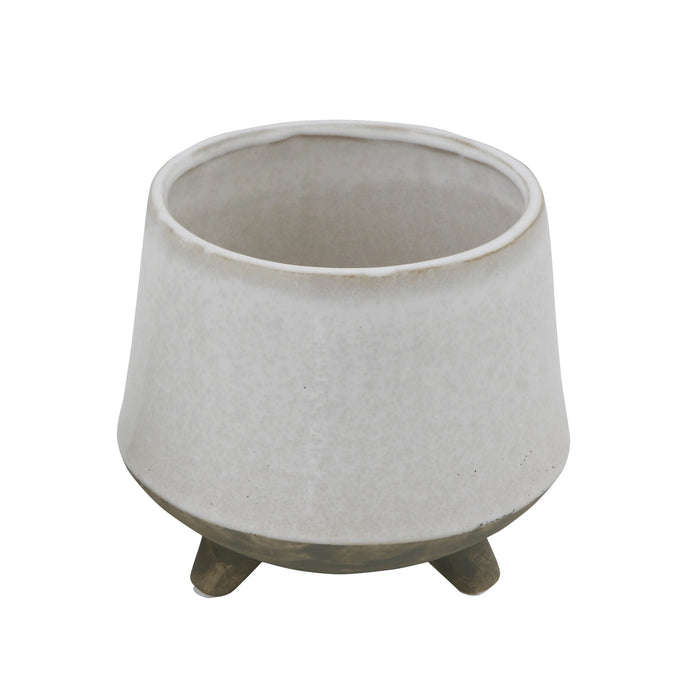 Stoneware Planter with Feet--Lemons and Limes Boutique