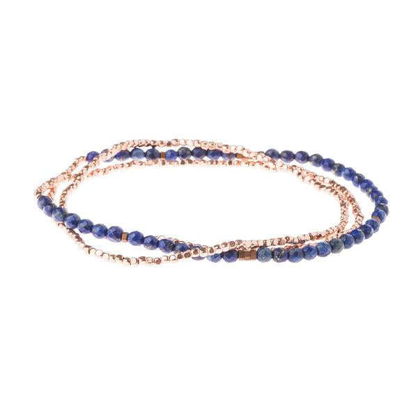 Delicate Stone Bracelet/Necklace in Lapis-Bracelet-Lemons and Limes Boutique