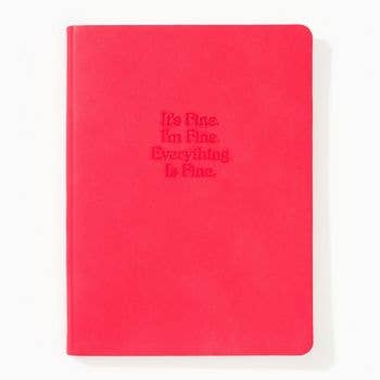 It's Fine Pink Leather Journal--Lemons and Limes Boutique