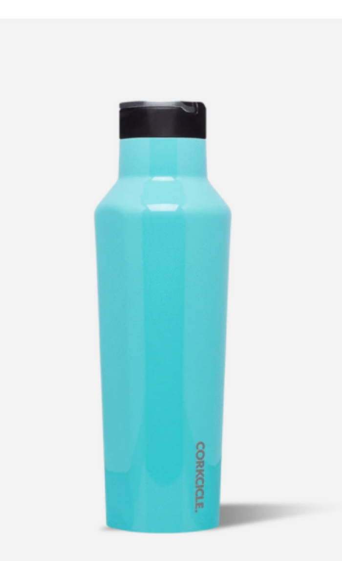 20oz Sport Canteen in Gloss Turquoise Corkcicle-20 oz. Bottle-Lemons and Limes Boutique