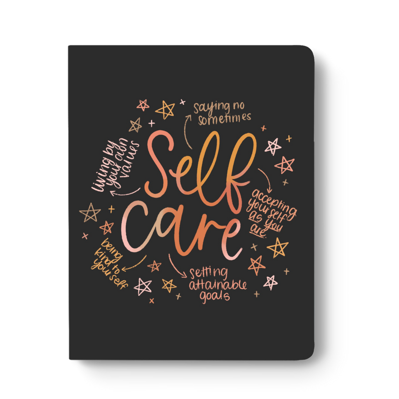 Self Care Layflat Lined Journal Notebook 8.5x11in Elyse Breanne Design--Lemons and Limes Boutique