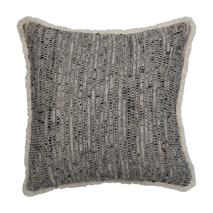 Woven Cotton Pillow w/ Chambray Back & Eyelash Fringe, Polyester Fill--Lemons and Limes Boutique