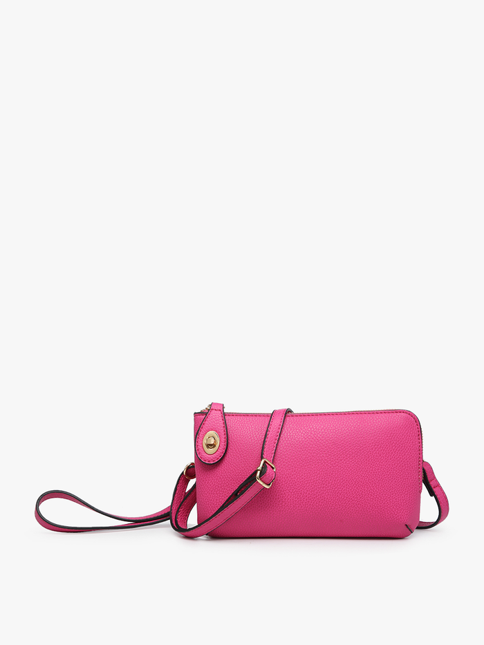 Kendall Crossbody/Wristlet with Twist Lock Closure in Berry--Lemons and Limes Boutique
