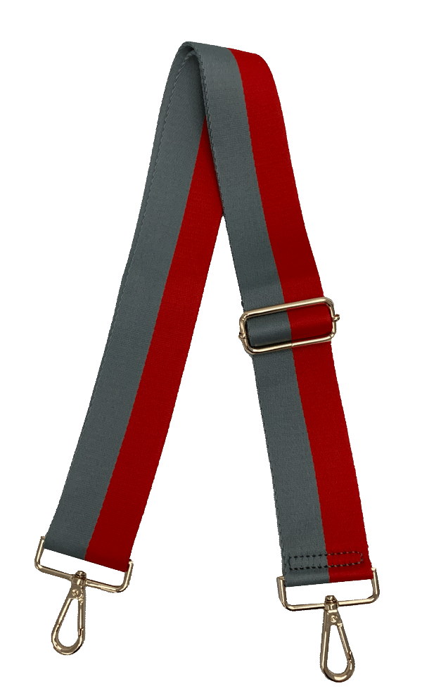 Game Day Bag Strap in Scarlet and Grey Ahdorned--Lemons and Limes Boutique