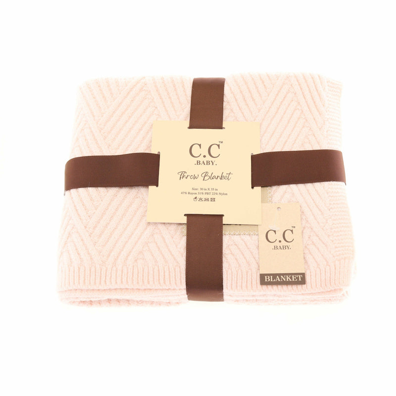 Baby Heathered Knit Blanket in Light Beige by C.C. Beanie--Lemons and Limes Boutique