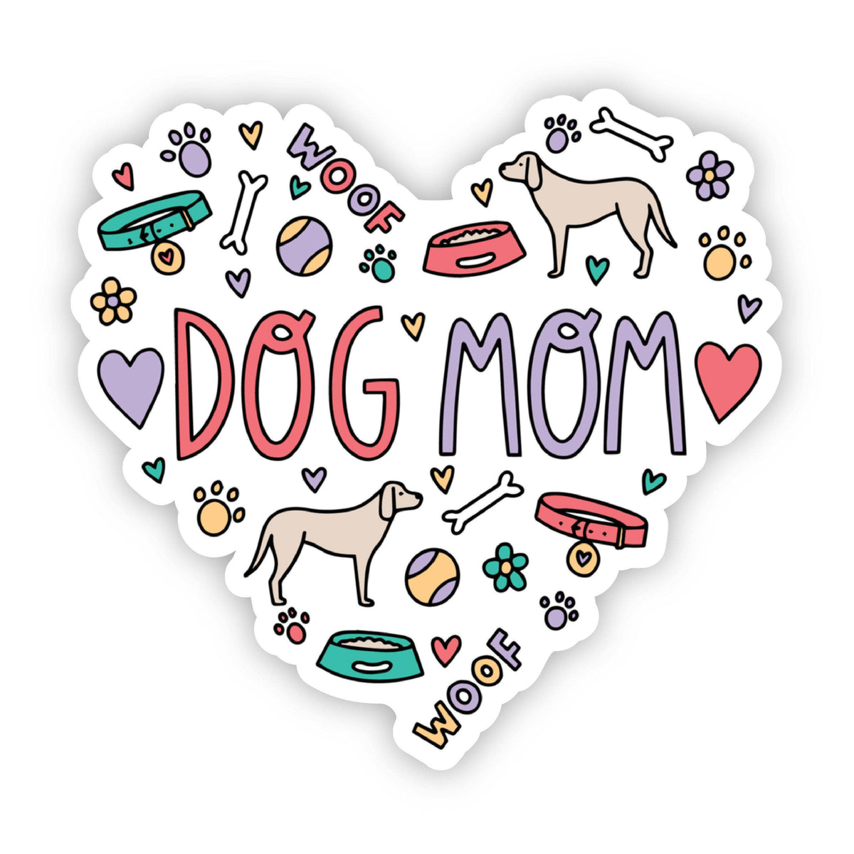 Dog Mom Heart Sticker--Lemons and Limes Boutique