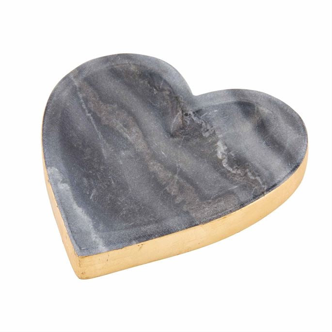 Marble Heart Trinket Dishes in Assorted Colors-Trinket Trays-Gold Edge Marble-Lemons and Limes Boutique