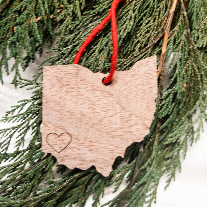 Heart of Ohio Wood Ornament--Lemons and Limes Boutique