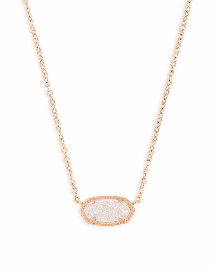 Elisa Short Pendant Necklace in Rose Gold Iridescent Drusy by Kendra Scott--Lemons and Limes Boutique