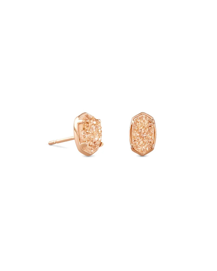 Emilie Stud Earrings in Rose Gold Sand Drusy by Kendra Scott-EARRINGS-Lemons and Limes Boutique