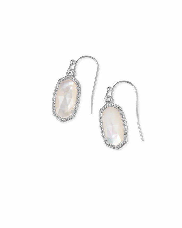 Lee Drop Earrings Rhodium Ivory Mother of Pearl by Kendra Scott-EARRINGS-Lemons and Limes Boutique