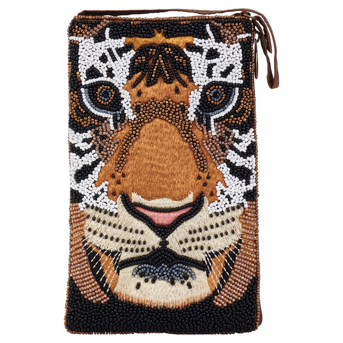 Beaded Bengal Tiger Face Essential Crossbody Bag--Lemons and Limes Boutique