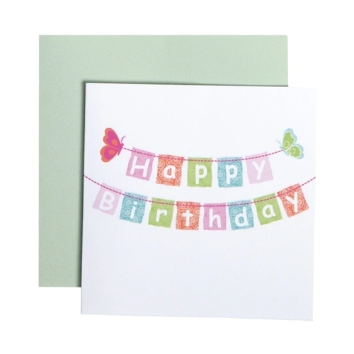 Happy Birthday Banner Gift Enclosure Card--Lemons and Limes Boutique