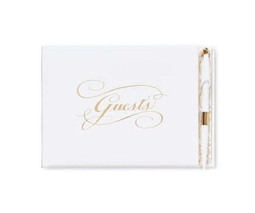 Gold Guest Book With Pen--Lemons and Limes Boutique