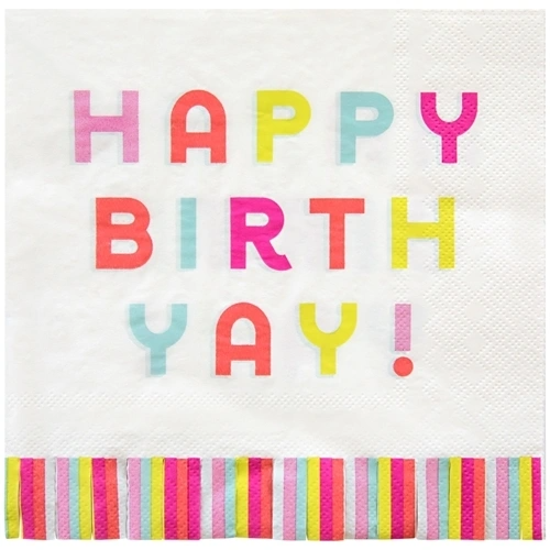 Happy Birthday Yay! Napkins 20ct.--Lemons and Limes Boutique