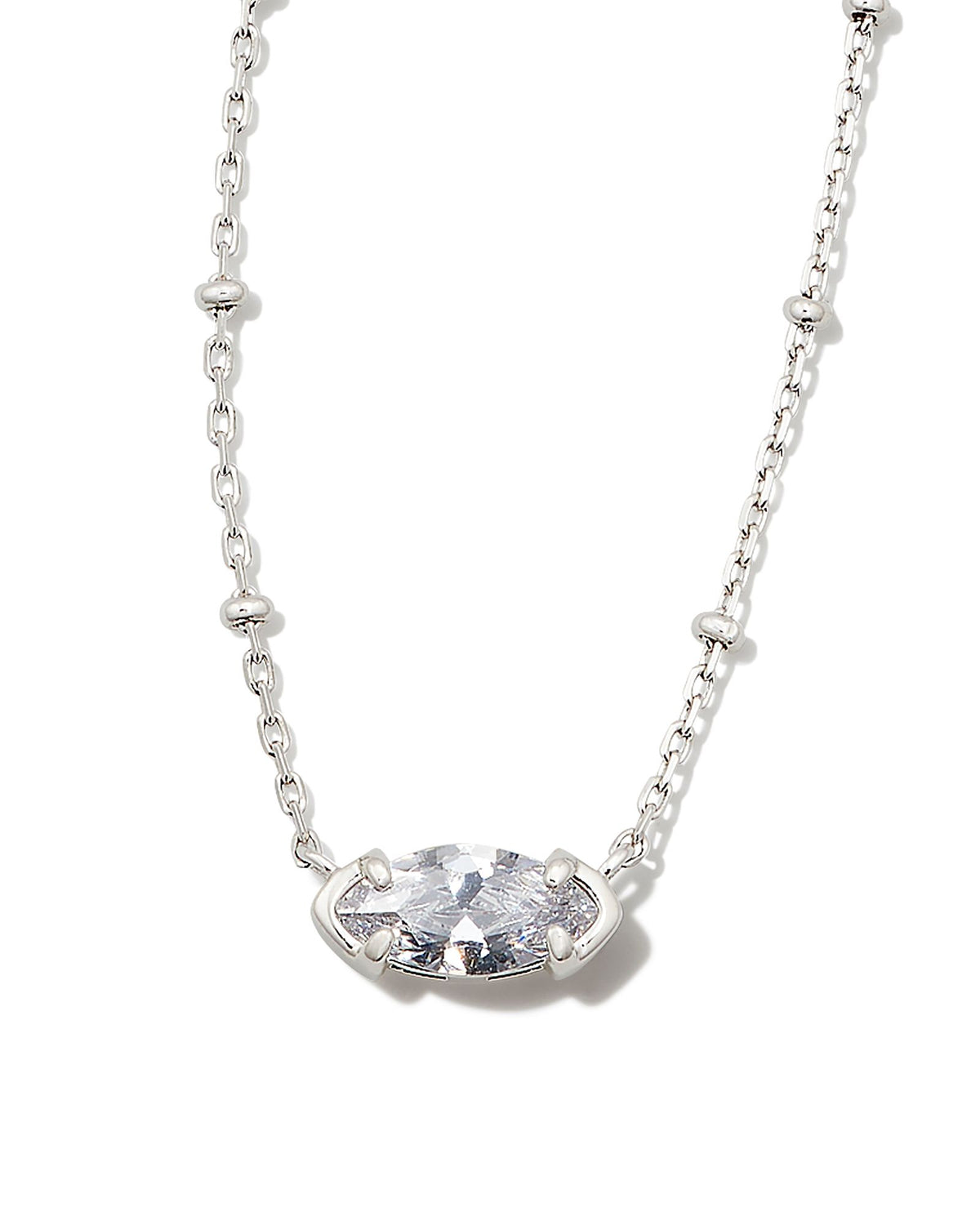 Genevieve Satellite Short Pendant in Silver White CZ Kendra Scott-Lemons and Limes Boutique