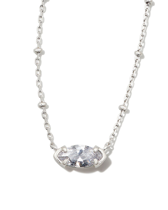 Genevieve Satellite Short Pendant in Silver White CZ Kendra Scott-Lemons and Limes Boutique