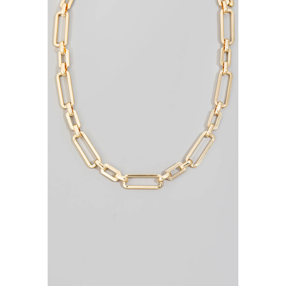 Rectangle Chain Link Necklace in Gold-Lemons and Limes Boutique