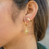 18K Gold PVD Stainless Steel Square Huggie Earrings-Lemons and Limes Boutique