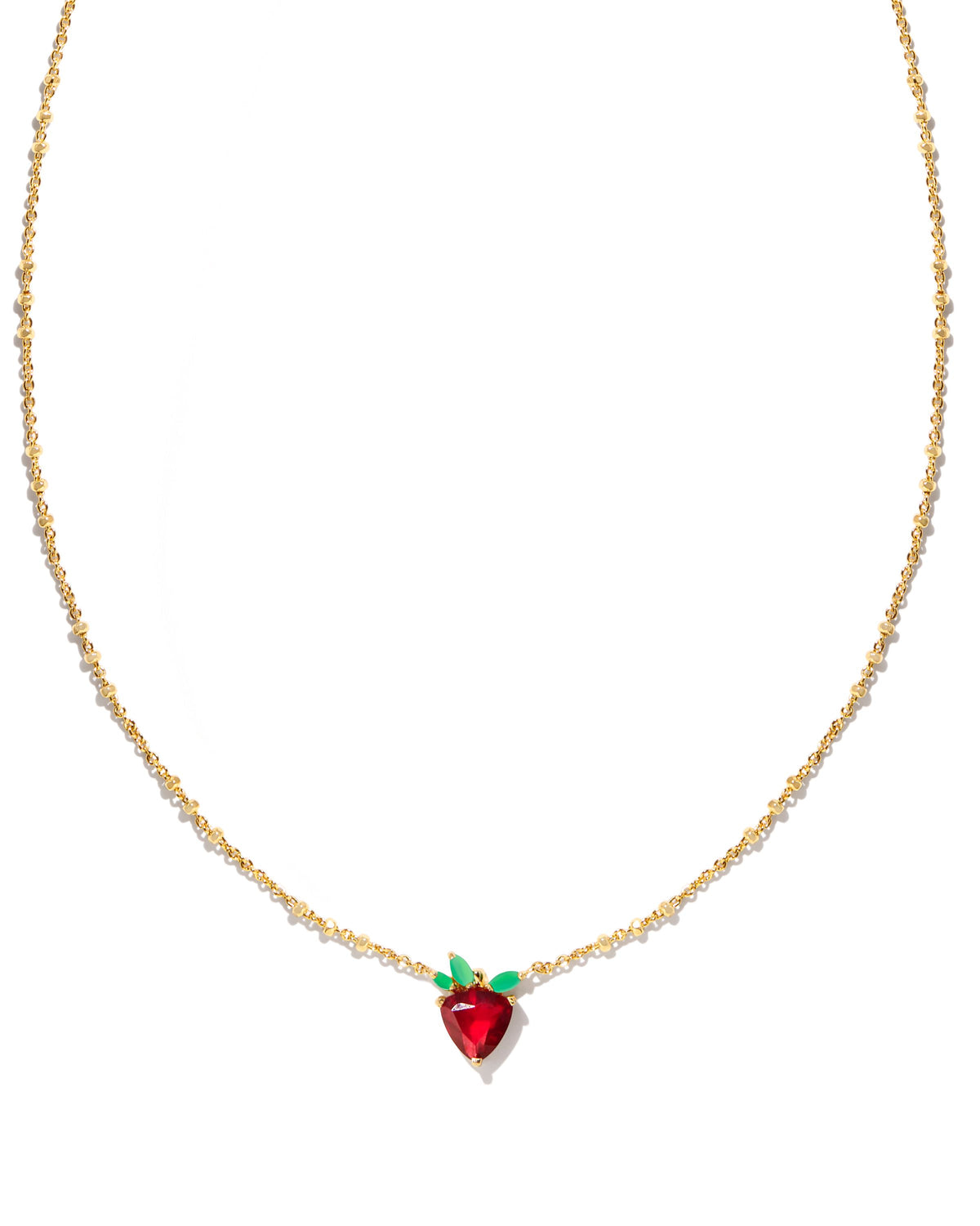 Strawberry Short Pendant Necklace in Gold Dark Pink Crystal by Kendra Scott-Lemons and Limes Boutique