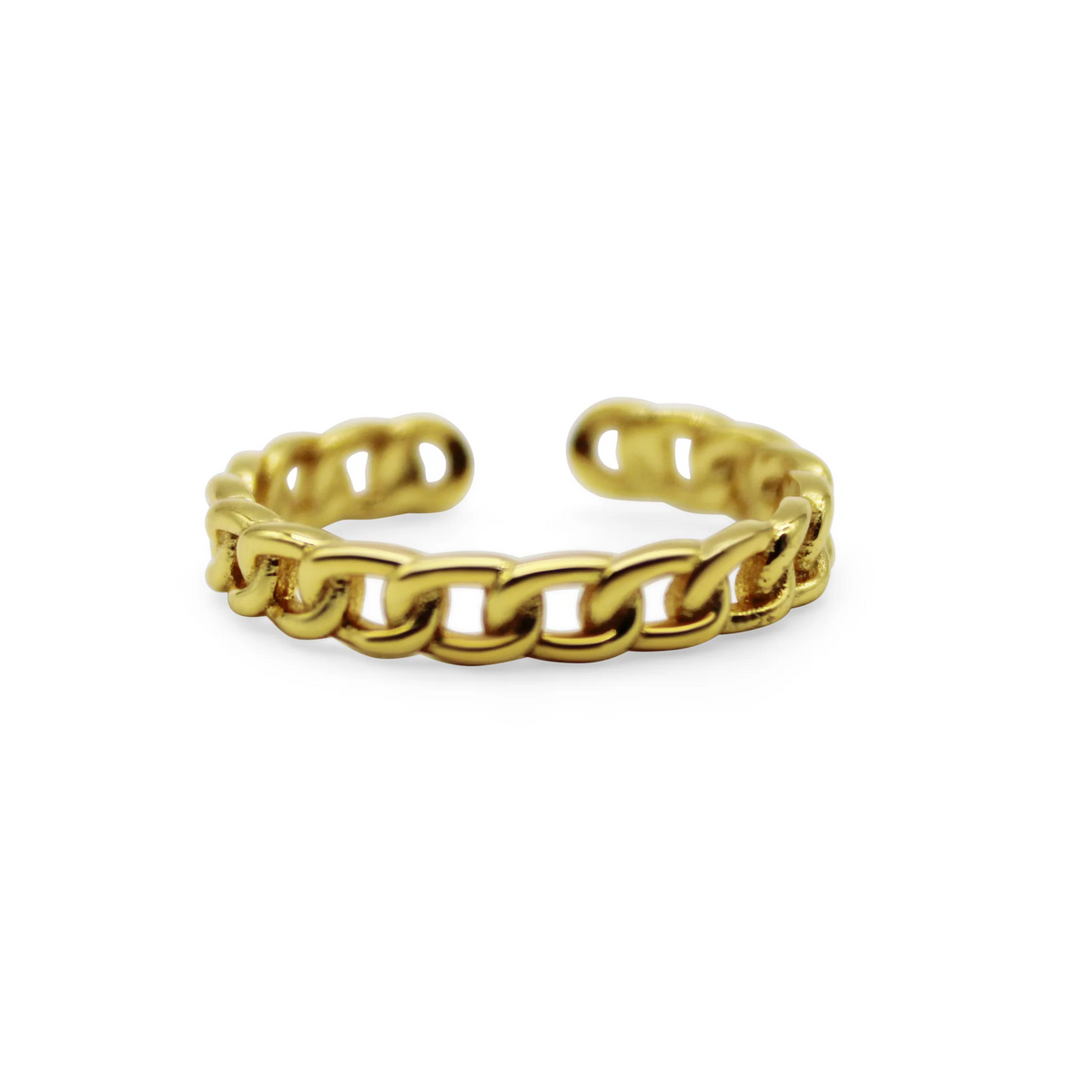 It Fits Simplicity Curb Link Ring in Gold--Lemons and Limes Boutique