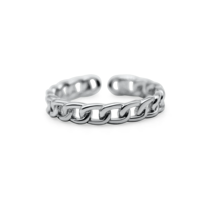 It Fits Simplicity Curb Link Ring in Silver--Lemons and Limes Boutique