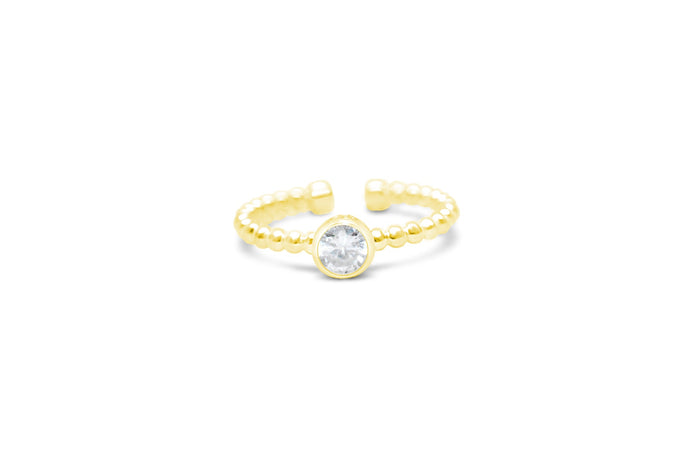 It Fits Droplet wire ring-Clear CZ Bezel-Gold--Lemons and Limes Boutique