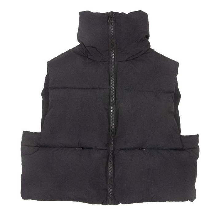 Women's Puffy Vest in Black-Lemons and Limes Boutique