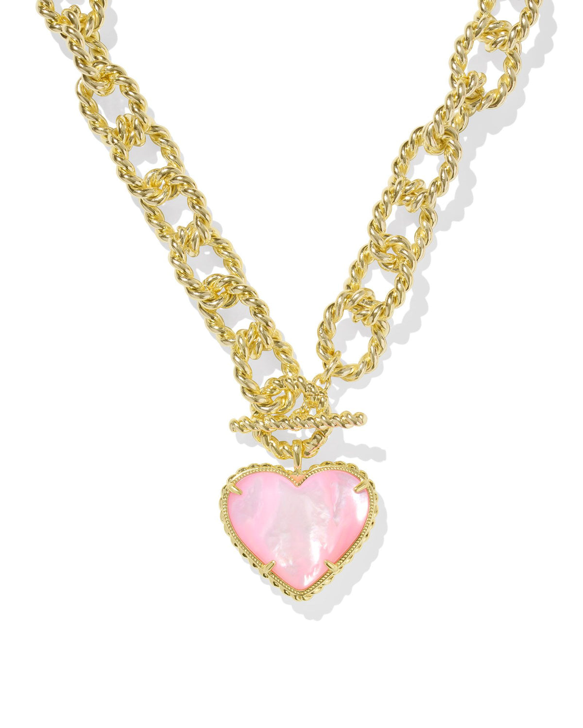 Haisley Heart Statement Necklace in Gold Blush Ivory Mother of Pearl by Kendra Scott-Lemons and Limes Boutique