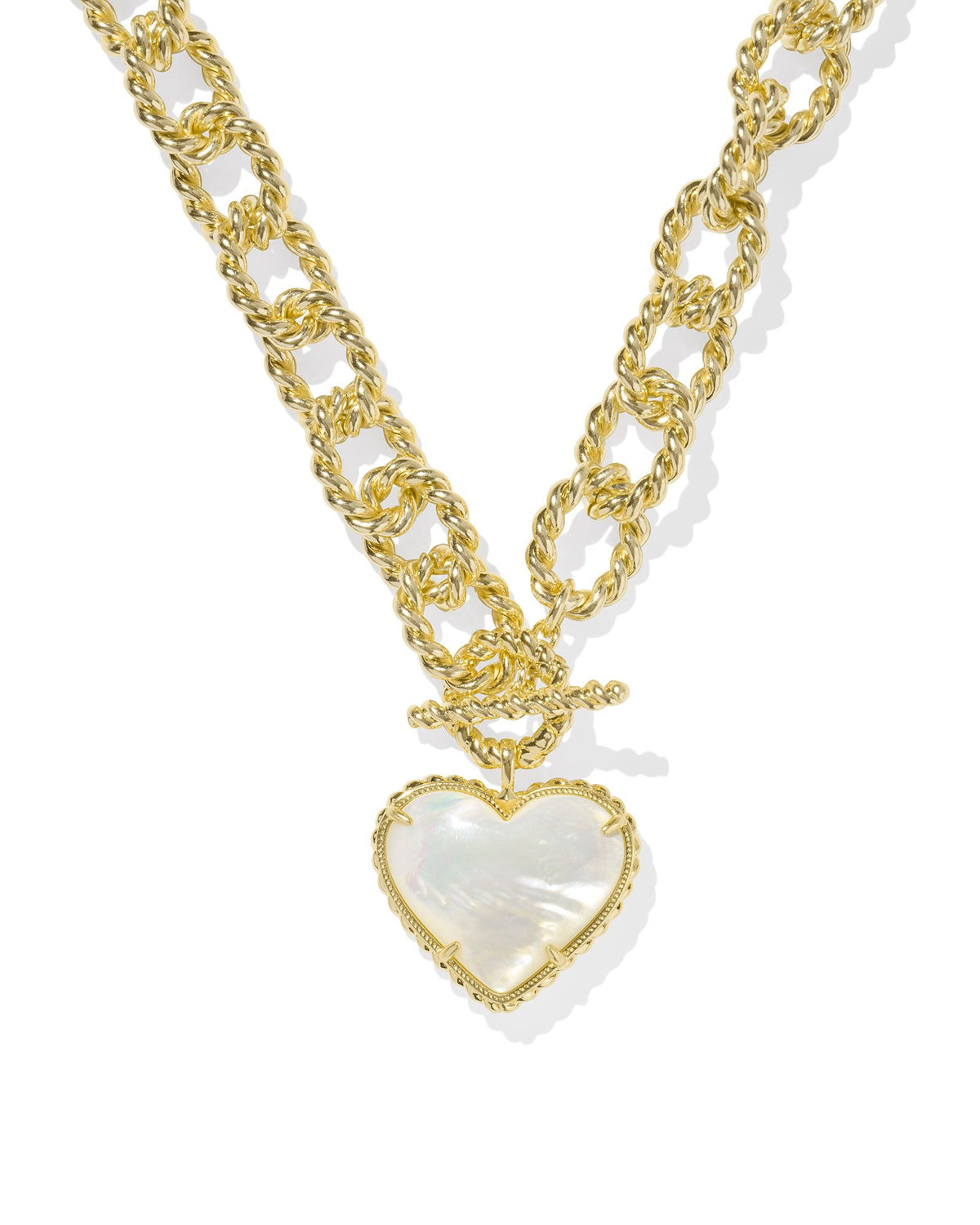 Haisley Heart Statement Necklace in Gold Ivory Mother of Pearl by Kendra Scott-Lemons and Limes Boutique