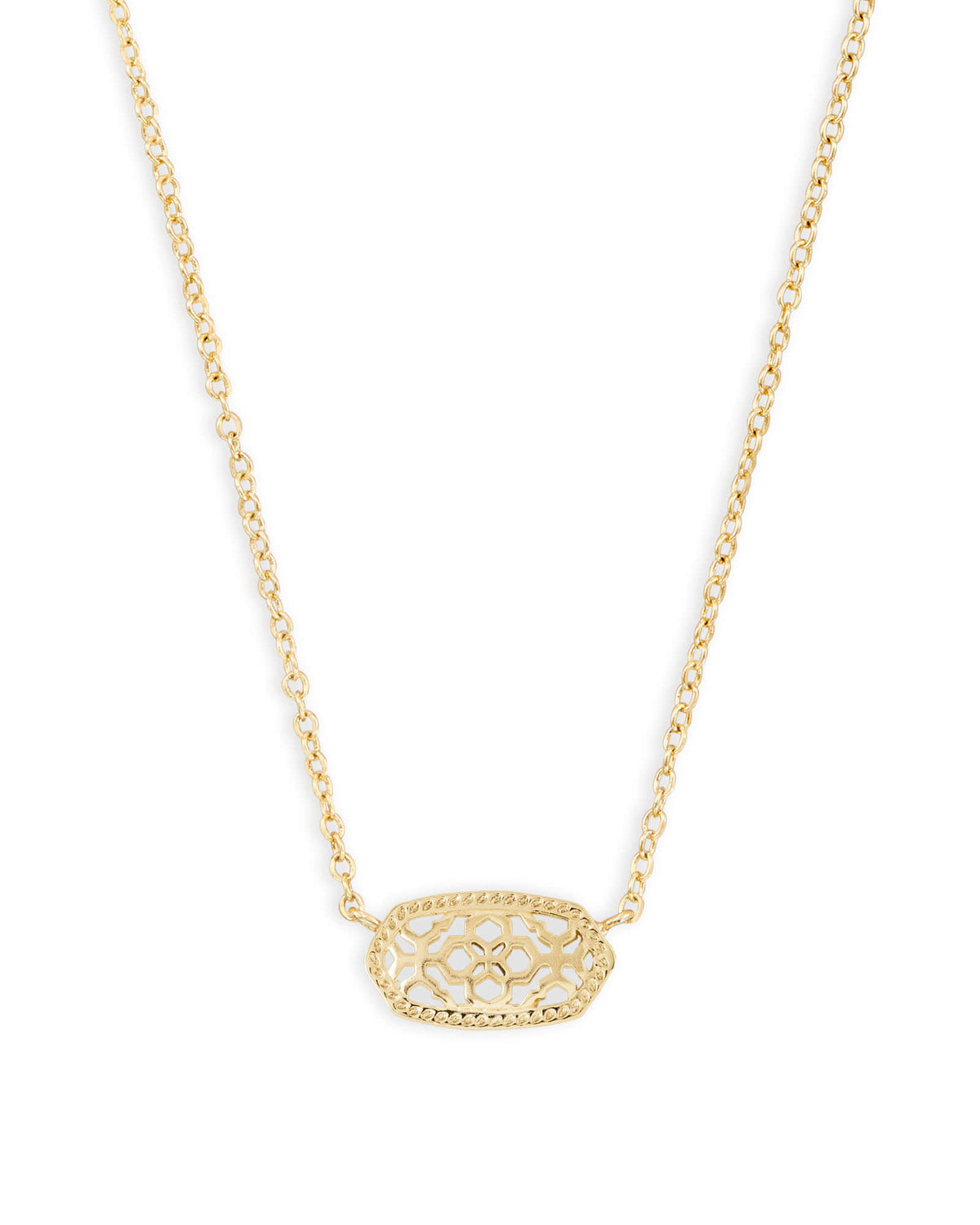 Elisa Short Pendant in Gold Filigree Metal by Kendra Scott-Lemons and Limes Boutique