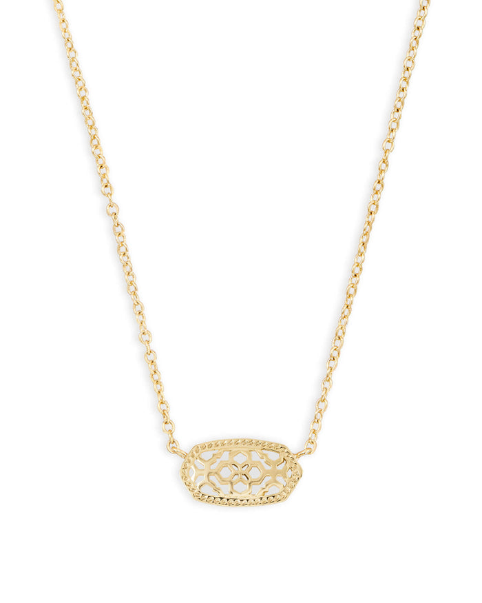 Elisa Short Pendant in Gold Filigree Metal by Kendra Scott-Lemons and Limes Boutique