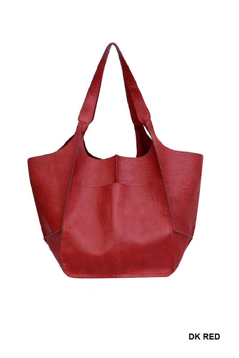 Oversize Large Capacity Soft Vegan Leather Bag-Lemons and Limes Boutique