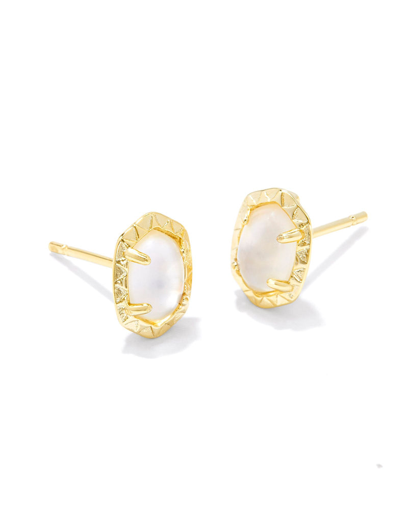 Daphne Stud Earrings in Gold Ivory Mother of Pearl by Kendra Scott--Lemons and Limes Boutique