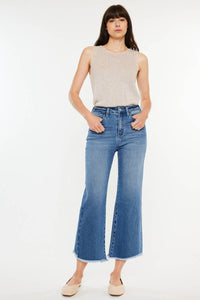 Rixby High Rise Capri Flare Jeans in Medium Wash by Kan Can USA--Lemons and Limes Boutique